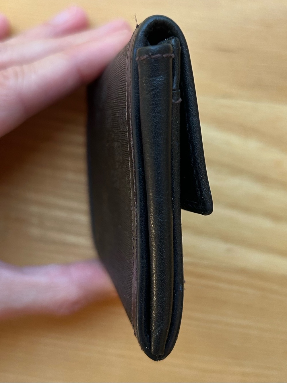 Vintage Gucci Black Card Case Wallet Coin Pouch Coated Canvas Leather Logo - Picture 7 of 9